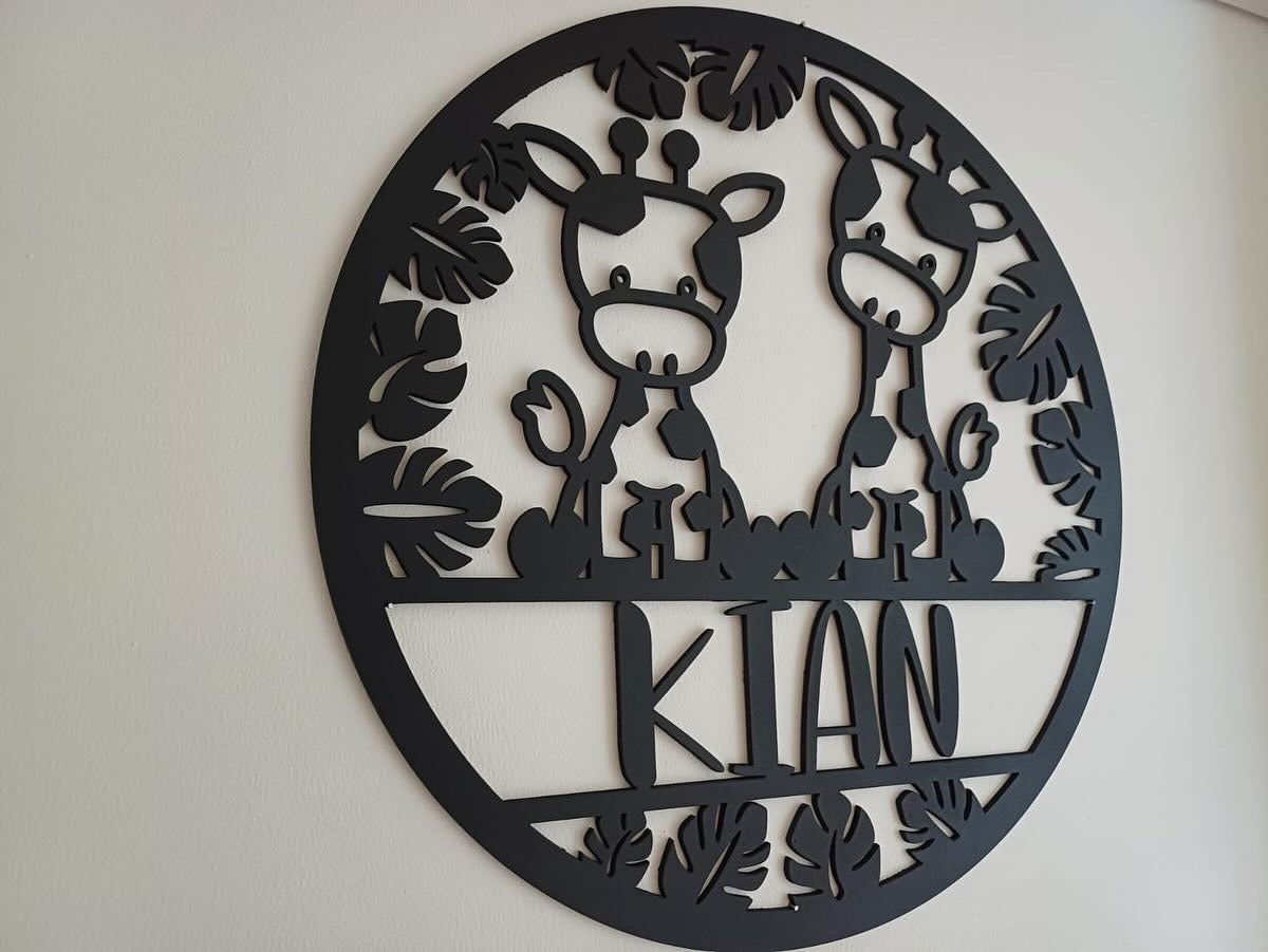 Giraffe Circular Room Name Plaque