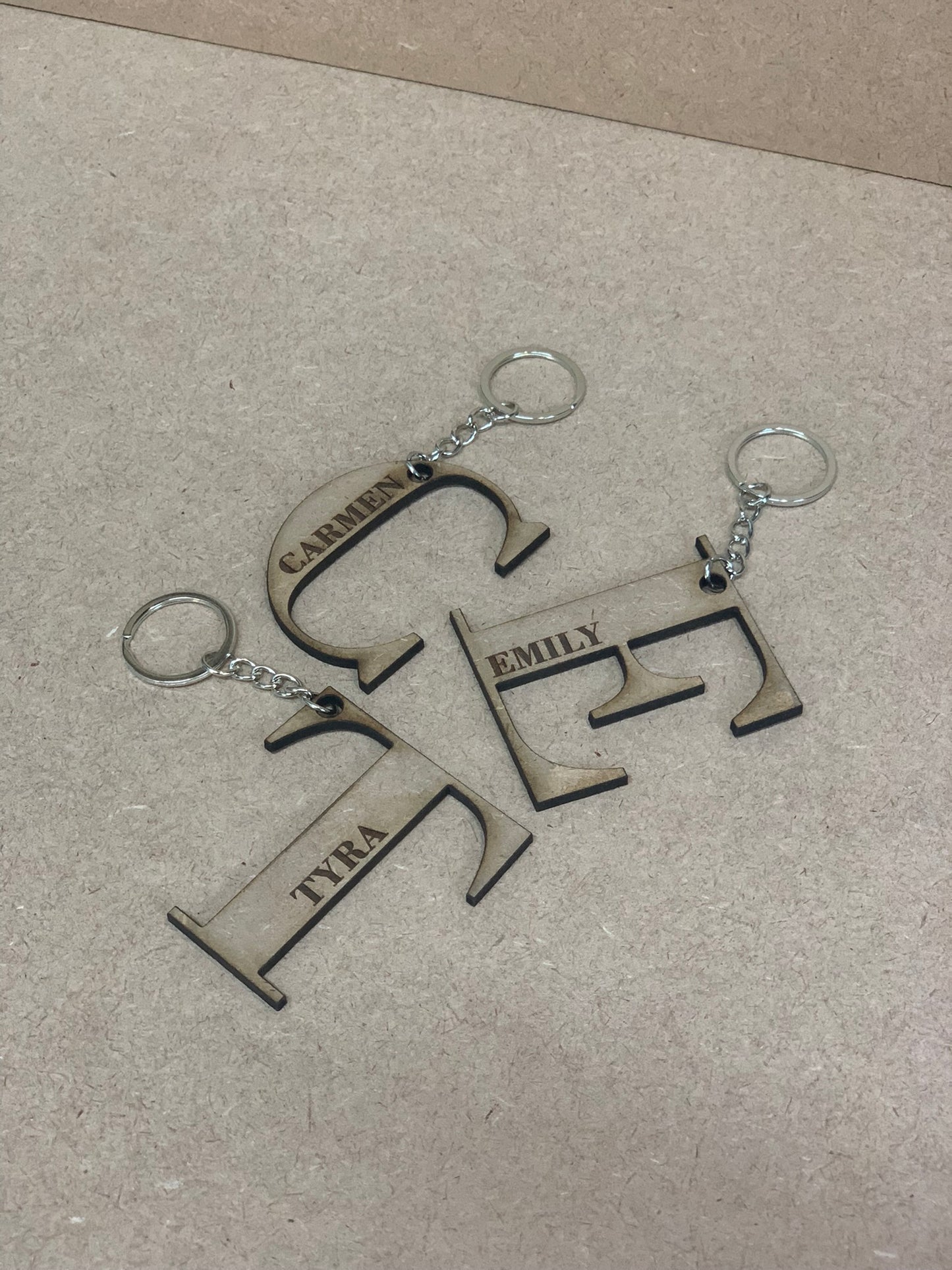 Personalised Letter and Name Keyring
