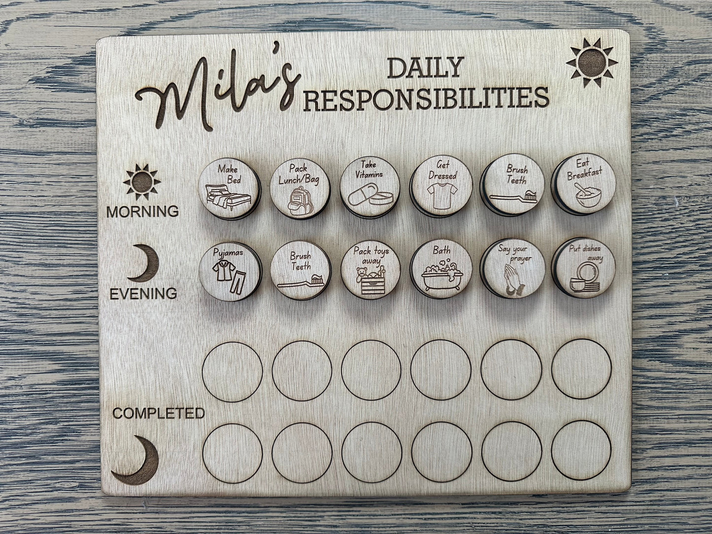 Kids Daily Responsibility Chart - Small