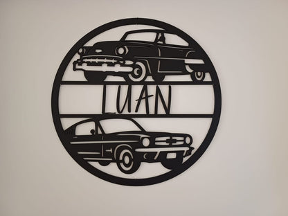 Cars Circular Room Name Plaque