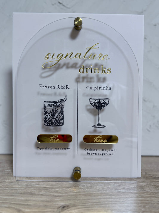Wedding - Offset - Signature Drinks Sign
