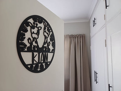 Giraffe Circular Room Name Plaque