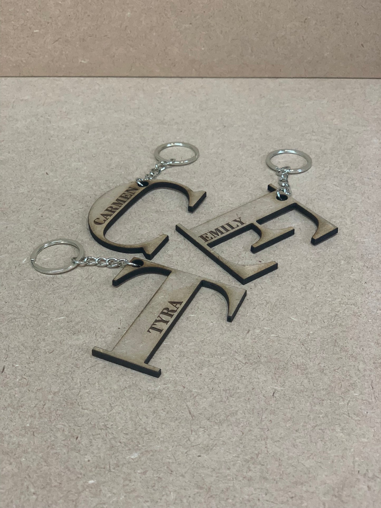 Personalised Letter and Name Keyring
