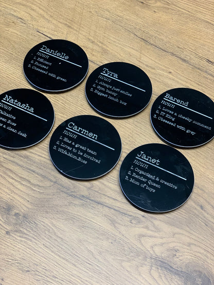 Black Perspex Coasters