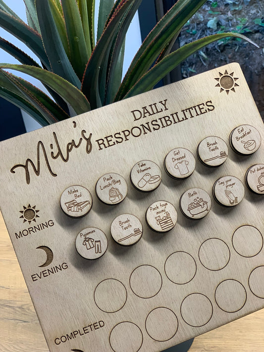 Kids Daily Responsibility Chart - Small