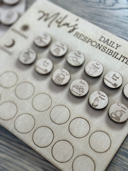 Kids Daily Responsibility Chart - Small