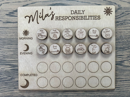 Kids Daily Responsibility Chart - Small