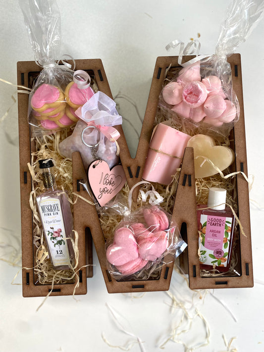 Custom Initial "M" Snack & Treat Hamper