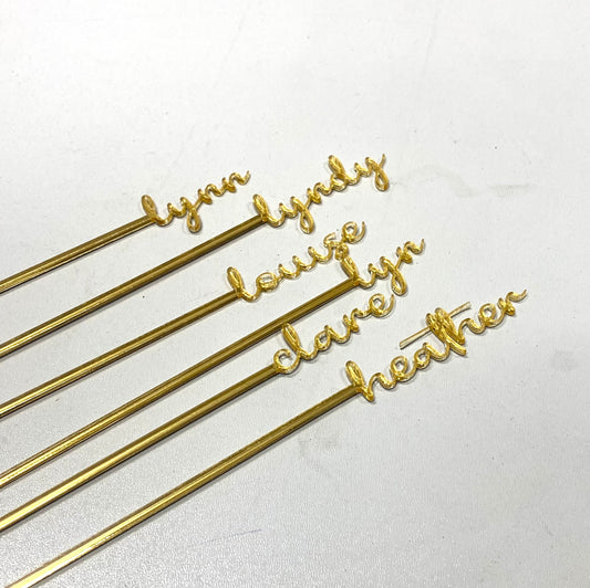Gold Acrylic Swizzle Stick